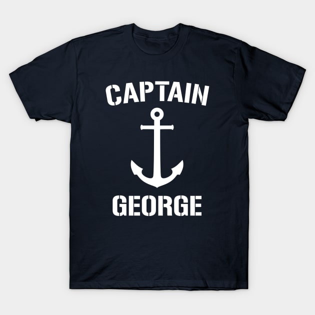 Nautical Captain George Personalized Boat Anchor T-Shirt by Rewstudio